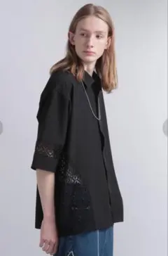 HARE モチーフレースキリカエシャツ ブラック　定価¥11000