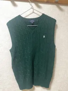 【美品】POLO RALPH LAUREN ケーブルニットベスト 160cm