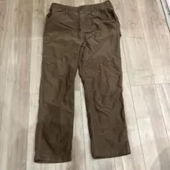 ユニクロ　UNIQLO ワークパンツ　ワイドフィット　ブラウン　Lサイズ