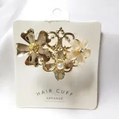 ヘアカフ★ポニーフック ヘアアクセサリー 花モチーフ No.f288