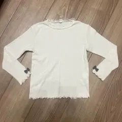 春服 アイボリー フリルヘム 長袖カットソー 130 子供服 女の子