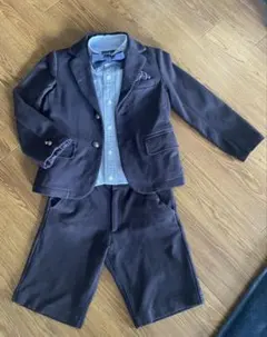 値下げ　フォーマル　スーツ グローバルワーク 紺　ラルフシャツ　セット　120