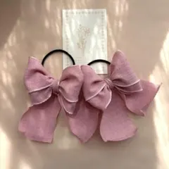 布リボン♡ピンク♡キッズヘアゴム