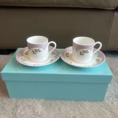 新品未使用ティファニーブーケデミタスカップ&ソーサーセット