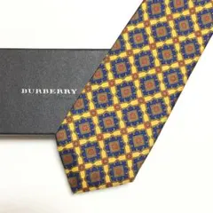 未使用級 バーバリー BURBERRY ネクタイ 総柄 スクエア チェック