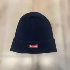 supreme ニット帽　ビーニー　ネイビー　シュプリーム