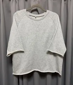 スウェット生地 ラグラン半袖Tシャツ グレー系 ストリート カジュアル