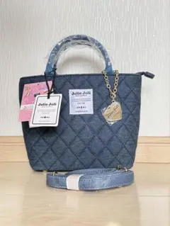 新品 JolieJoli ジョリージョリ デニムキルト 2WAYミニトートバッグのサムネイル