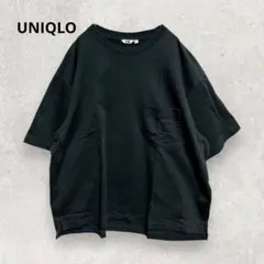 UNIQLO U 綿100% ポケット付きTシャツ 4XL 黒 オーバーサイズ