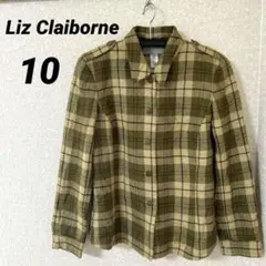 限定品★ Liz Claiborne 【10】ウールチェックシャツジャケット
