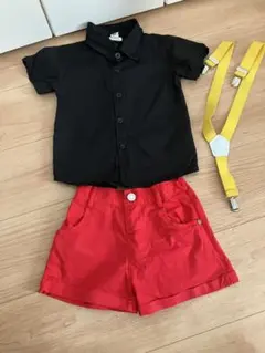 ミッキー風コスチューム　セットアップ　半袖　サイズ100cm