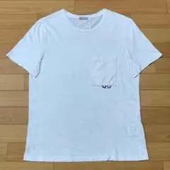 美品〕モンクレール ホワイト XL ロゴポケット Tシャツ 3S467 - メルカリ