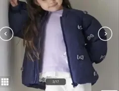 プティマイン　ちびリボン中綿ジャケット　100