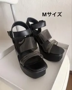 HARE 厚底 クリアストラップ サンダル ブラック　Mサイズのサムネイル
