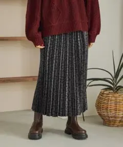 ★新品タグ付き★　niko and スウェードプリーツスカート レオパード