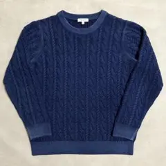 BEAUTY&YOUTH B&Y インディゴ ウール ケーブルニット セーター