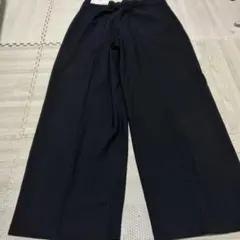 GU ブラック XL タックワイドパンツ