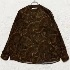 ペイズリー柄●ジャーナルスタンダード 近年 長袖 バンドカラーシャツ L