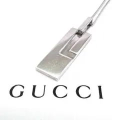 美品✨ グッチ GUCCI ネックレス カットアウト スクエア G クロス Ag