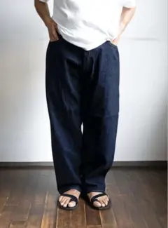【廃盤】 COMOLI デニム 5Pパンツ サイズ2 ネイビー ワイド 美品のサムネイル