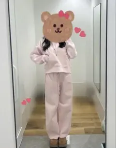 【新品未使用】ラス1 GU ヘビーウェイトスウェットショートパーカー ピンク