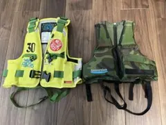 ライフジャケット イエロー 迷彩 2点セット