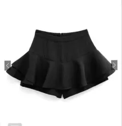 grl フリルスカートパンツ　ブラック