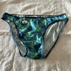 769 HOM Mサイズ 青と緑のチェック柄下着