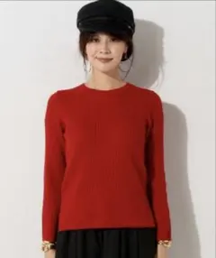 リブクルーネックニット