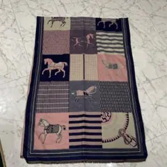 馬のパッチワークデザイン 大判ストール