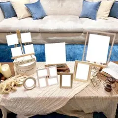 ウェディング ウェルカムスペース 9点セット　ベージュ/ゴールド系