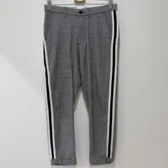 ZARA MAN グレンチェック サイドライン テーパードパンツ 30 M相当