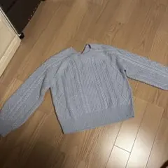 ブルー ケーブルニット 長袖セータ　anysis 試着のみ美品