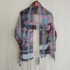 新品タグ付 洗えるシルクストール 巻物 ヘアターバン 絹100% ムーンバット