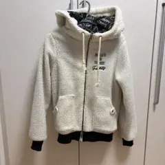 フリースジャケット フード付き クリーム色