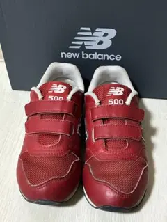 new balance 500 赤 ベルクロスニーカー19cm