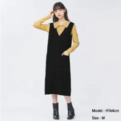 GU ジーユー ミラノリブニットジャンパードレス ワンピース