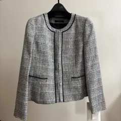 新品未使用　ツイードジャケット　グレーのサムネイル
