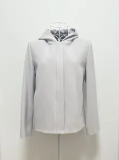 【INDIVI】フード付きショートコート ライトグレー