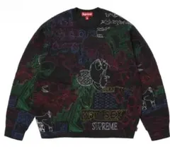 【新品】SUPREME Collage Embroidered 総柄ニット Lのサムネイル