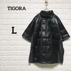 【ティゴラ】ハーフジップ　ダウンベスト　異素材ミックス　軽量　ゴルフウェア