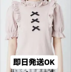 Ank Rouge パール付きリボンデザイントップスのサムネイル