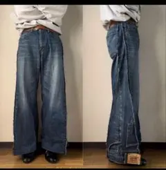 フレアデニム ドッキング 古着リメイク