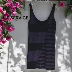 リップサービス♡ タンクトップ　F ラメ　Y2K アシメントリー　黒×紫