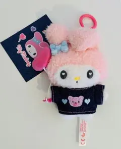 新品 お顔厳選 サンリオ マイメロディ マスコットホルダー 【デニムワッペン】