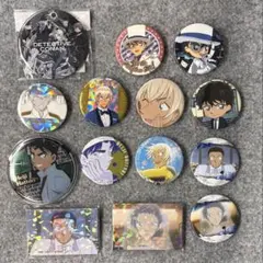 名探偵コナン 缶バッジ 14点セット 怪盗キッド　安室透　服部平次