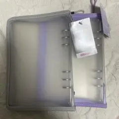 匿名配送【未使用品】6リングファイル A5 シール帳 グレー パープル ダイソー