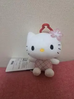 ハローキティ カラビナ付マスコット ピンク 花