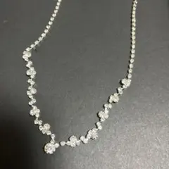 ダイヤモンド風シルバーネックレス　ブライダル　ネックレス