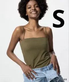 新品　エアリズムコットンプラチューブトップ オリーブ　Sサイズ